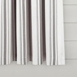 Curtains & Drapes-Kirkland's Home Gray Farmhouse Stripe Curtain Panels, Set Of 2 White/Gray