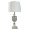 Table Lamps-Kirkland's Home Gray Faux Wood And Silver Table Lamp White