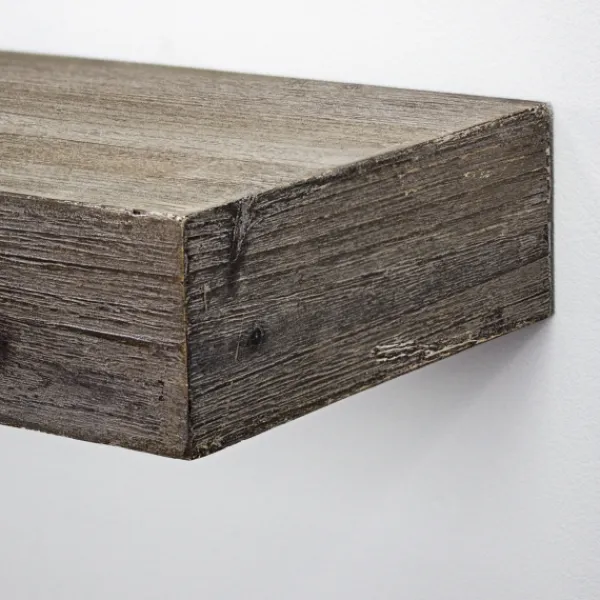 Shelves-Kirkland's Home Gray Floating Rustic Wooden Wall Shelf, 3 Ft.