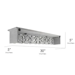 Shelves-Kirkland's Home Gray Floral Carved Wall Shelf