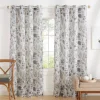 Curtains & Drapes-Kirkland's Home Gray Floral 2-Pc. Curtain Panel Set, 84 In. Gray/White