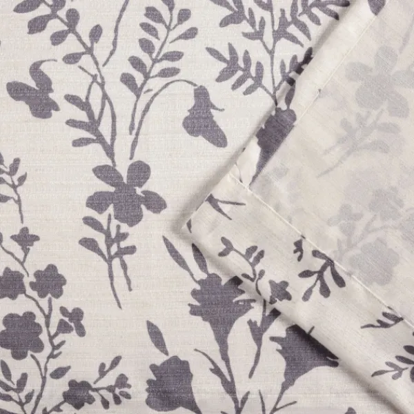 Curtains & Drapes-Kirkland's Home Gray Floral 2-Pc. Curtain Panel Set, 96 In. Gray/White