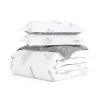 Duvets-Kirkland's Home Gray Floral Reversible 2-Pc. Twin Duvet Cover Set Gray/White