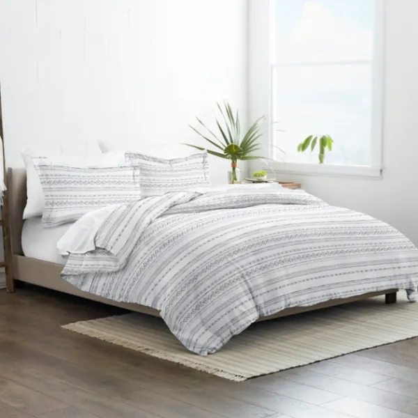 Duvets-Kirkland's Home Gray Geometric 3-Pc. King Duvet Cover Set Gray/White