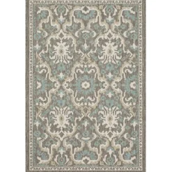 Outdoor Rugs-Kirkland's Home Gray Global Ikat Indoor/Outdoor Area Rug, 5X7 Blue/Gray