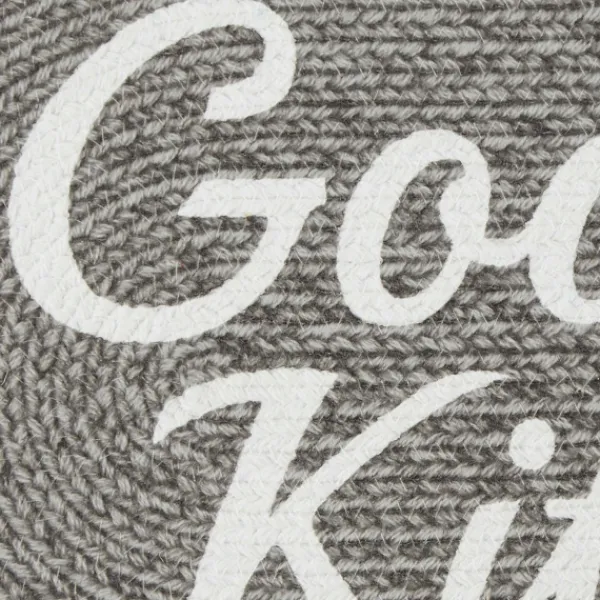 Kitchen & Floor Mats-Kirkland's Home Gray Good Kitty Pet Bowl Mat Gray/White