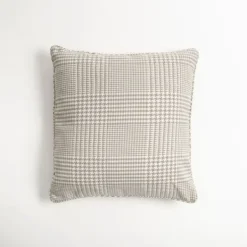 Pillows-Kirkland's Home Gray Houndstooth Feather Throw Pillow Gray/White