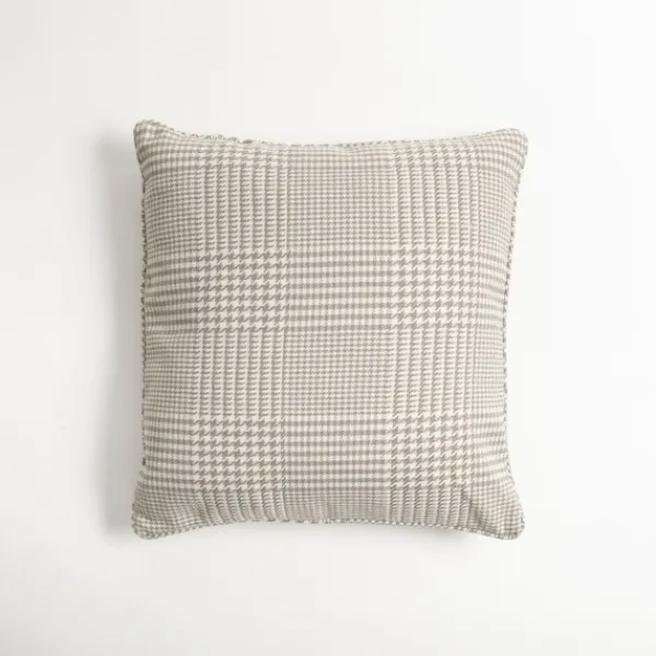 Pillows-Kirkland's Home Gray Houndstooth Feather Throw Pillow Gray/White