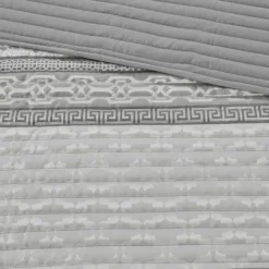 Bedspreads & Coverlets-Kirkland's Home Gray Jacquard Motif 4-Pc. Queen Coverlet Set Gray/White
