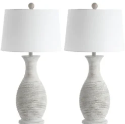 Table Lamps-Kirkland's Home Gray Jug Base Table Lamps, Set Of 2 White