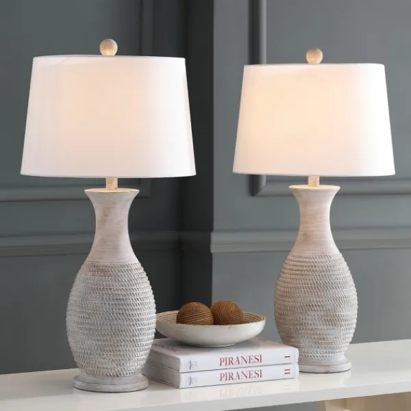 Table Lamps-Kirkland's Home Gray Jug Base Table Lamps, Set Of 2 White