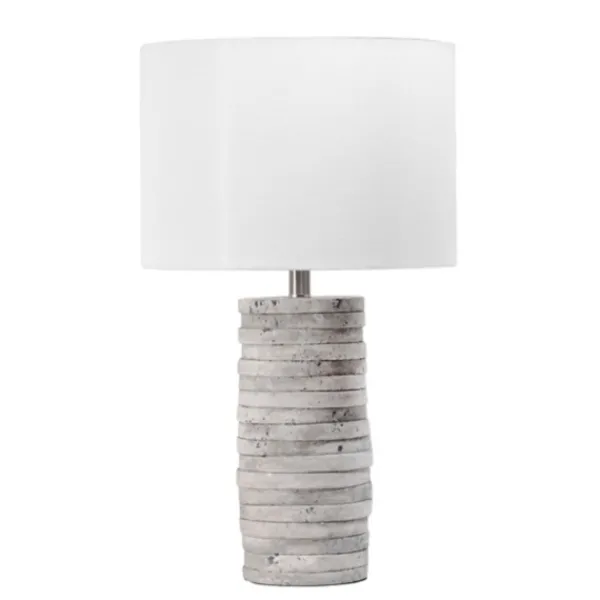 Table Lamps-Kirkland's Home Gray Layered Cylinder Table Lamp White