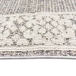 Outdoor Rugs-Kirkland's Home Gray Leopard Border Outdoor Area Rug, 7X10 Gray/Blue/Tan