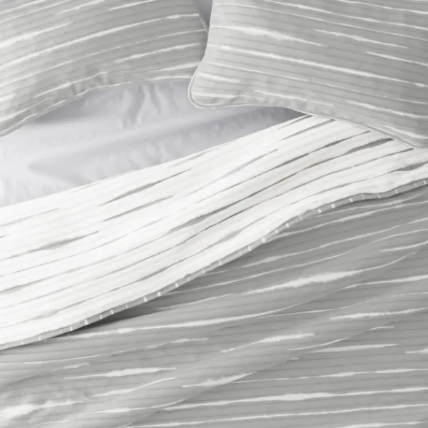 Quilts-Kirkland's Home Gray Linear Reversible 3-Pc. Queen Quilt Set Gray/White