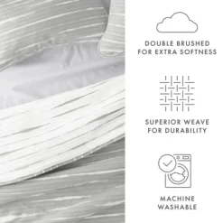 Quilts-Kirkland's Home Gray Linear Reversible 3-Pc. Queen Quilt Set Gray/White
