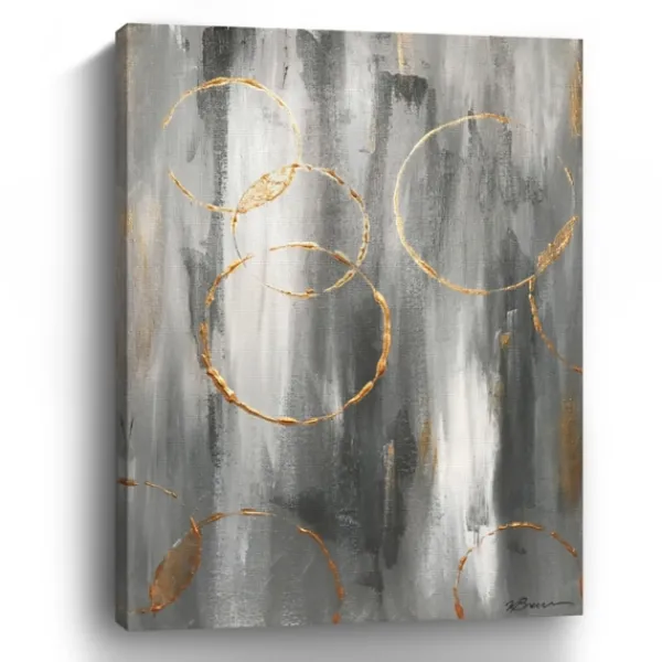 Canvas Art-Kirkland's Home Gray Matter Abstract Canvas Art Print Gray/White/Orange