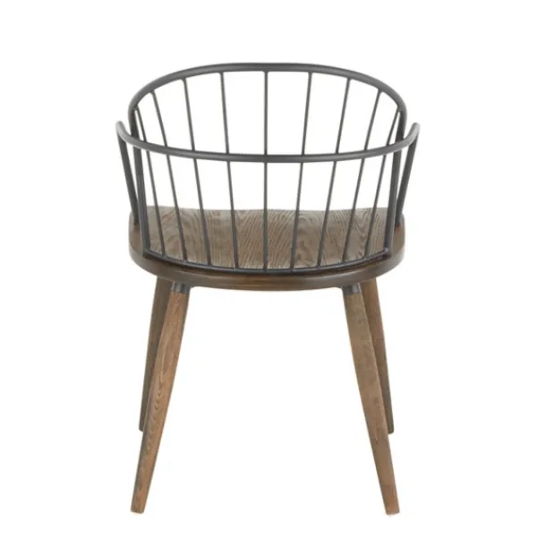 Dining Chairs-Kirkland's Home Gray Metal Spindle Back Dining Chairs, Set Of 2 Brown/Gray