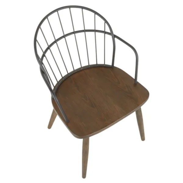 Dining Chairs-Kirkland's Home Gray Metal Spindle Back Dining Chairs, Set Of 2 Brown/Gray