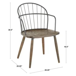Dining Chairs-Kirkland's Home Gray Metal Spindle Back Dining Chairs, Set Of 2 Brown/Gray