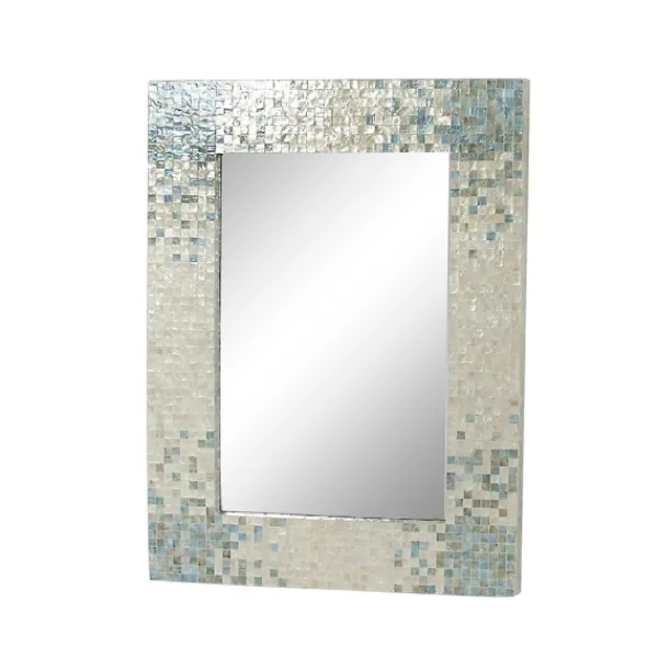 Decorative Mirrors-Kirkland's Home Gray Mother Of Pearl Shell Frame Wall Mirror
