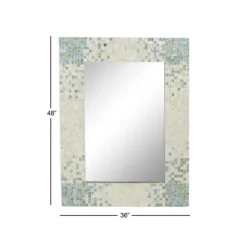 Decorative Mirrors-Kirkland's Home Gray Mother Of Pearl Shell Frame Wall Mirror
