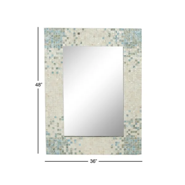 Decorative Mirrors-Kirkland's Home Gray Mother Of Pearl Shell Frame Wall Mirror