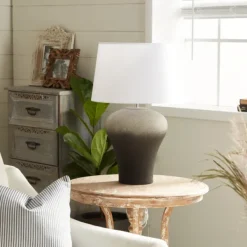 Table Lamps-Kirkland's Home Gray Ombre Ceramic Table Lamp White