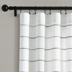 Curtains & Drapes-Kirkland's Home Gray Ombre Stripe Curtain Panel Set, 95 In. Gray/White