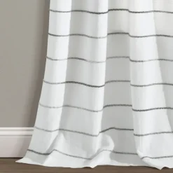 Curtains & Drapes-Kirkland's Home Gray Ombre Stripe Curtain Panel Set, 95 In. Gray/White