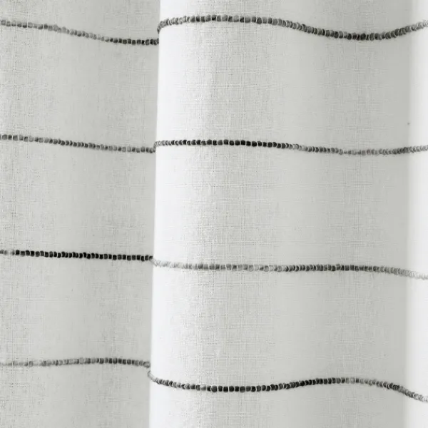 Curtains & Drapes-Kirkland's Home Gray Ombre Stripe Curtain Panel Set, 95 In. Gray/White