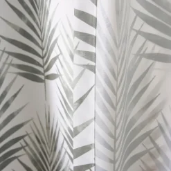 Curtains & Drapes-Kirkland's Home Gray Palm Leaves Curtain Panel Set, 84 In. Gray/White