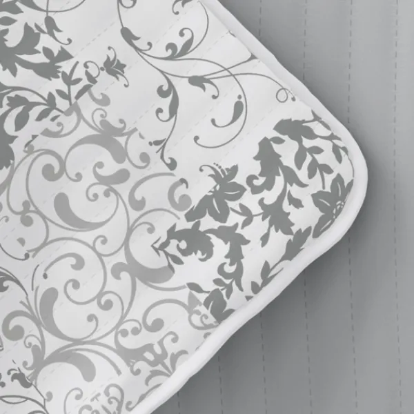 Quilts-Kirkland's Home Gray Patchwork Reversible 3-Pc. Queen Quilt Set Gray/White