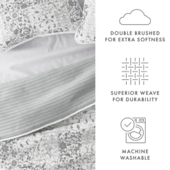 Quilts-Kirkland's Home Gray Patchwork Reversible 3-Pc. Queen Quilt Set Gray/White