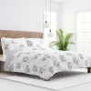 Quilts-Kirkland's Home Gray Patchwork Reversible 3-Pc. King Quilt Set Gray/White