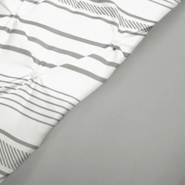 Comforters-Kirkland's Home Gray Pintuck Stripe Full/Queen 5-Pc. Comforter Set Gray/White