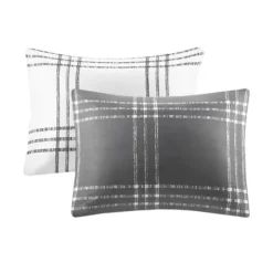 Comforters-Kirkland's Home Gray Plaid Dayton 3-Pc. Full/Queen Comforter Set Gray/White