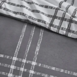 Comforters-Kirkland's Home Gray Plaid Dayton 3-Pc. Full/Queen Comforter Set Gray/White