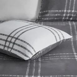 Comforters-Kirkland's Home Gray Plaid Dayton 3-Pc. Full/Queen Comforter Set Gray/White