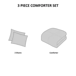 Comforters-Kirkland's Home Gray Plaid Dayton 3-Pc. Full/Queen Comforter Set Gray/White