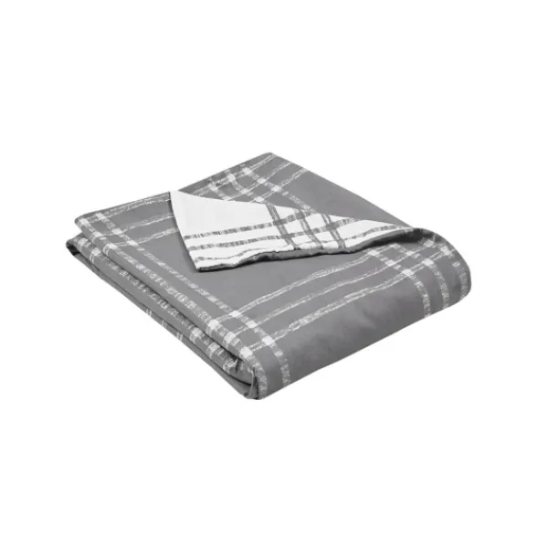 Duvets-Kirkland's Home Gray Plaid Reversible 3-Pc. King Duvet Cover Set Gray/White