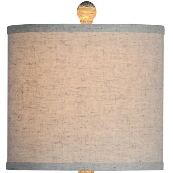 Buffet Lamps-Kirkland's Home Gray Resin Painted Distressed Buffet Lamp Tan
