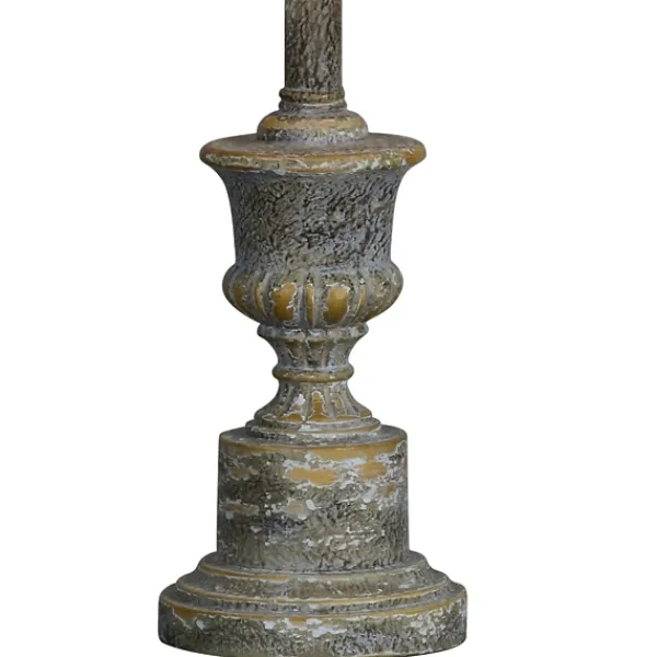 Buffet Lamps-Kirkland's Home Gray Resin Painted Distressed Buffet Lamp Tan