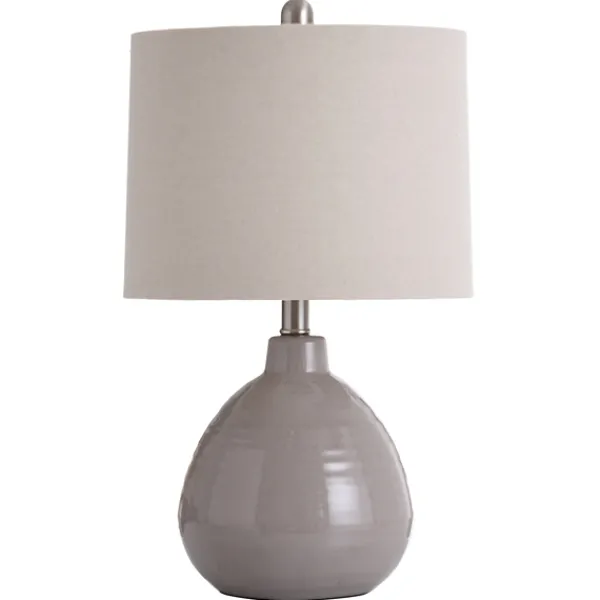 Table Lamps-Kirkland's Home Gray Ribbed Ceramic Table Lamp Ivory