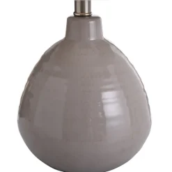 Table Lamps-Kirkland's Home Gray Ribbed Ceramic Table Lamp Ivory