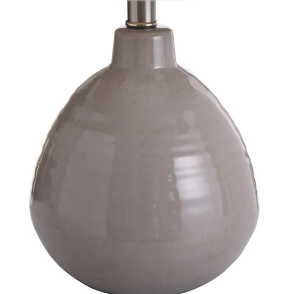 Table Lamps-Kirkland's Home Gray Ribbed Ceramic Table Lamp Ivory