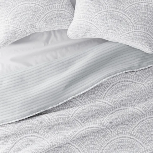 Quilts-Kirkland's Home Gray Scalloped Reversible 2-Pc. Twin Quilt Set Gray/White