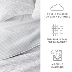 Quilts-Kirkland's Home Gray Scalloped Reversible 2-Pc. Twin Quilt Set Gray/White