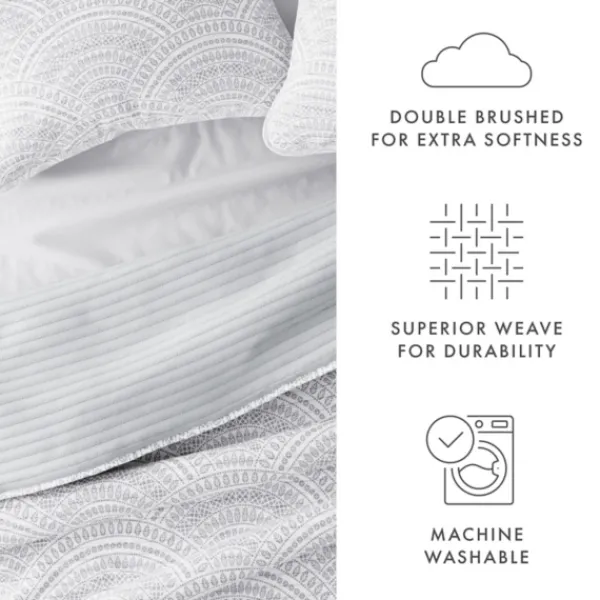 Quilts-Kirkland's Home Gray Scalloped Reversible 2-Pc. Twin Quilt Set Gray/White