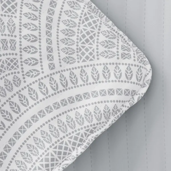 Quilts-Kirkland's Home Gray Scalloped Reversible 3-Pc. King Quilt Set Gray/White