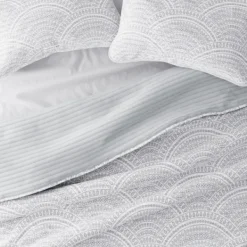 Quilts-Kirkland's Home Gray Scalloped Reversible 3-Pc. King Quilt Set Gray/White